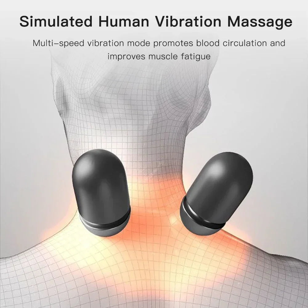 Electric Neck Massager Cervical Pillow Hot Compress Neck Stretch Heating Vibration Neck Shoulder Massage Pillow Back Traction