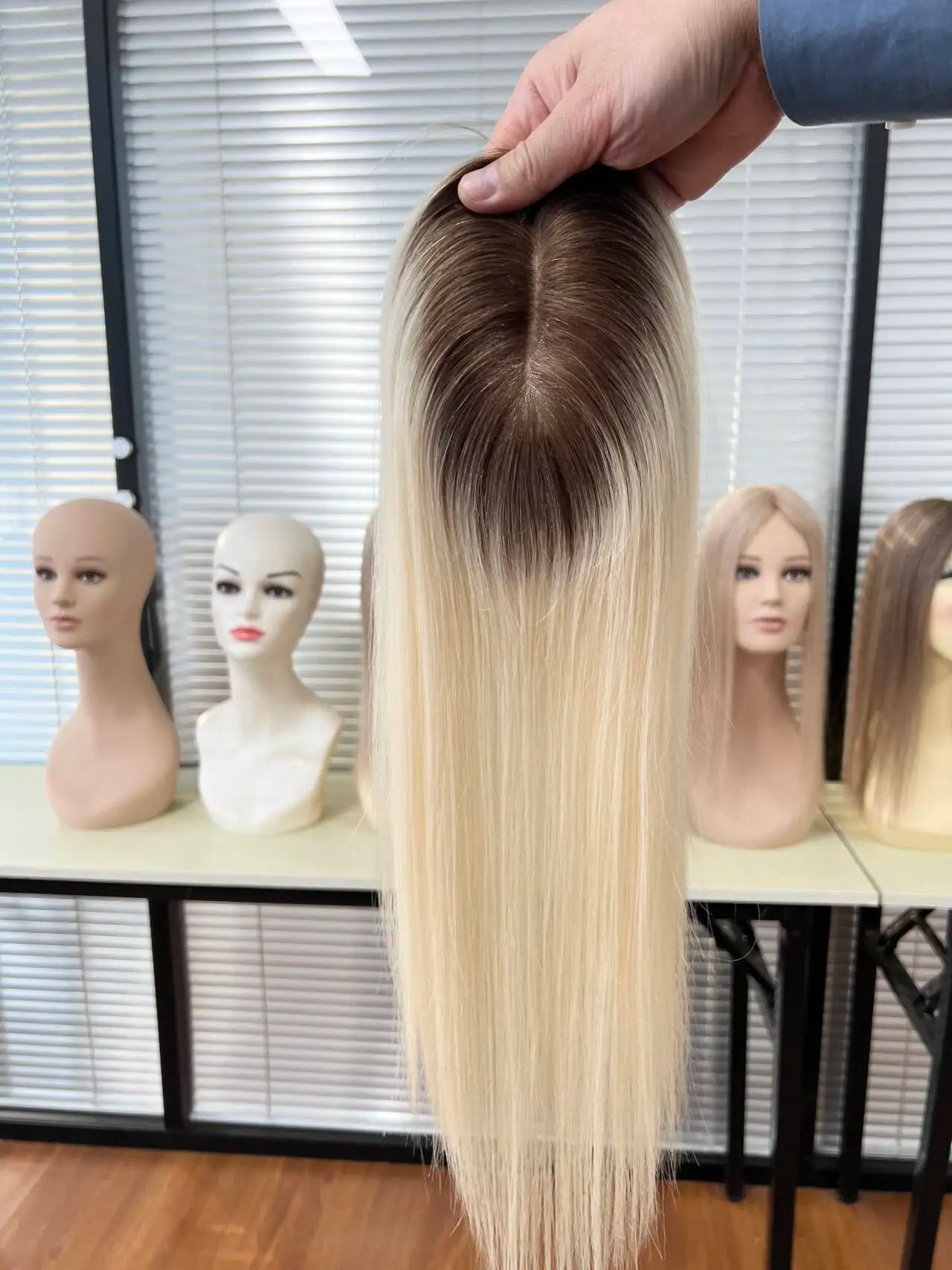 Premium 3x5inch Silk Base Human Hair Toppers 14"-16" Hand-Crocheted 130% Density Breathable Ombre T3-60 100% Realistic Knot-Free