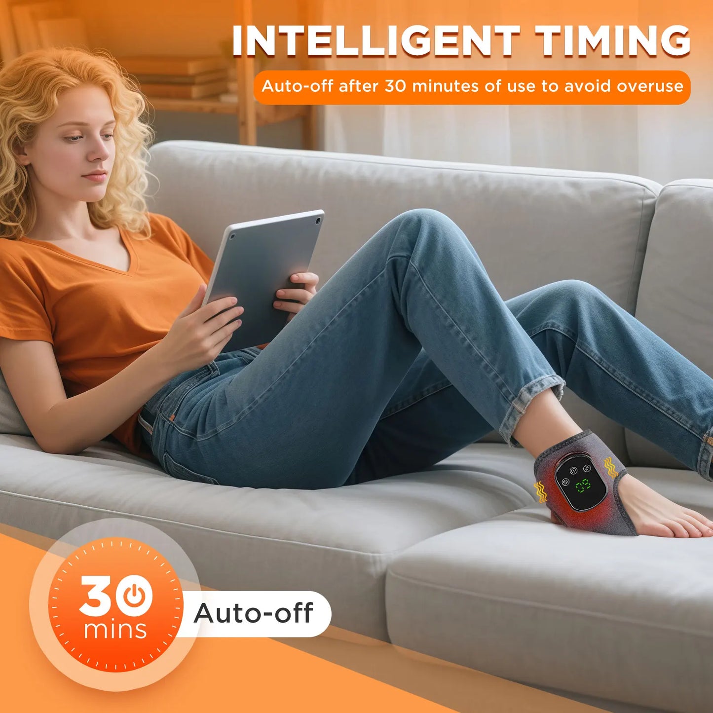 Electric foot and hand massager can vibrate and heat the ankles and ankles, and the bracket joints are portable, which can relax