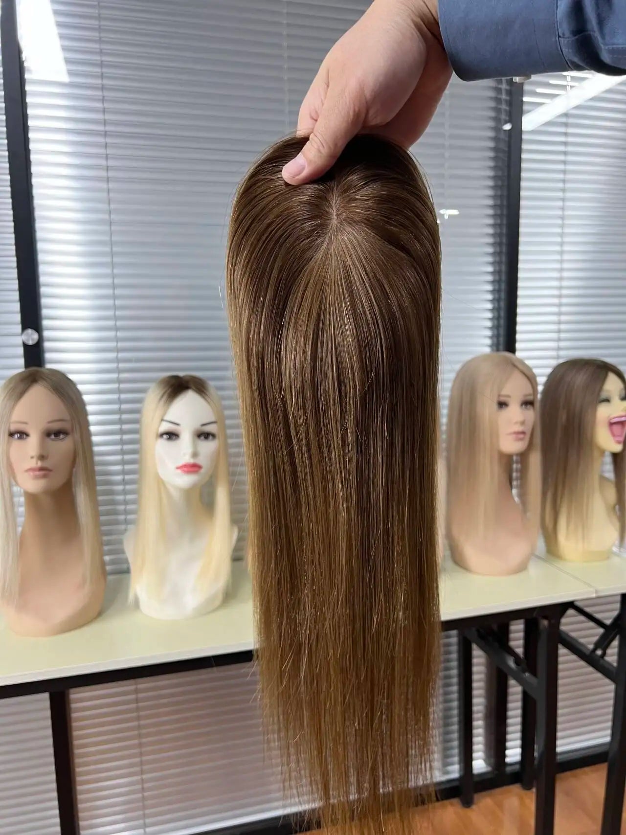 Premium 3x5inch Silk Base Human Hair Toppers 14"-16" Hand-Crocheted 130% Density Breathable Ombre T3-60 100% Realistic Knot-Free