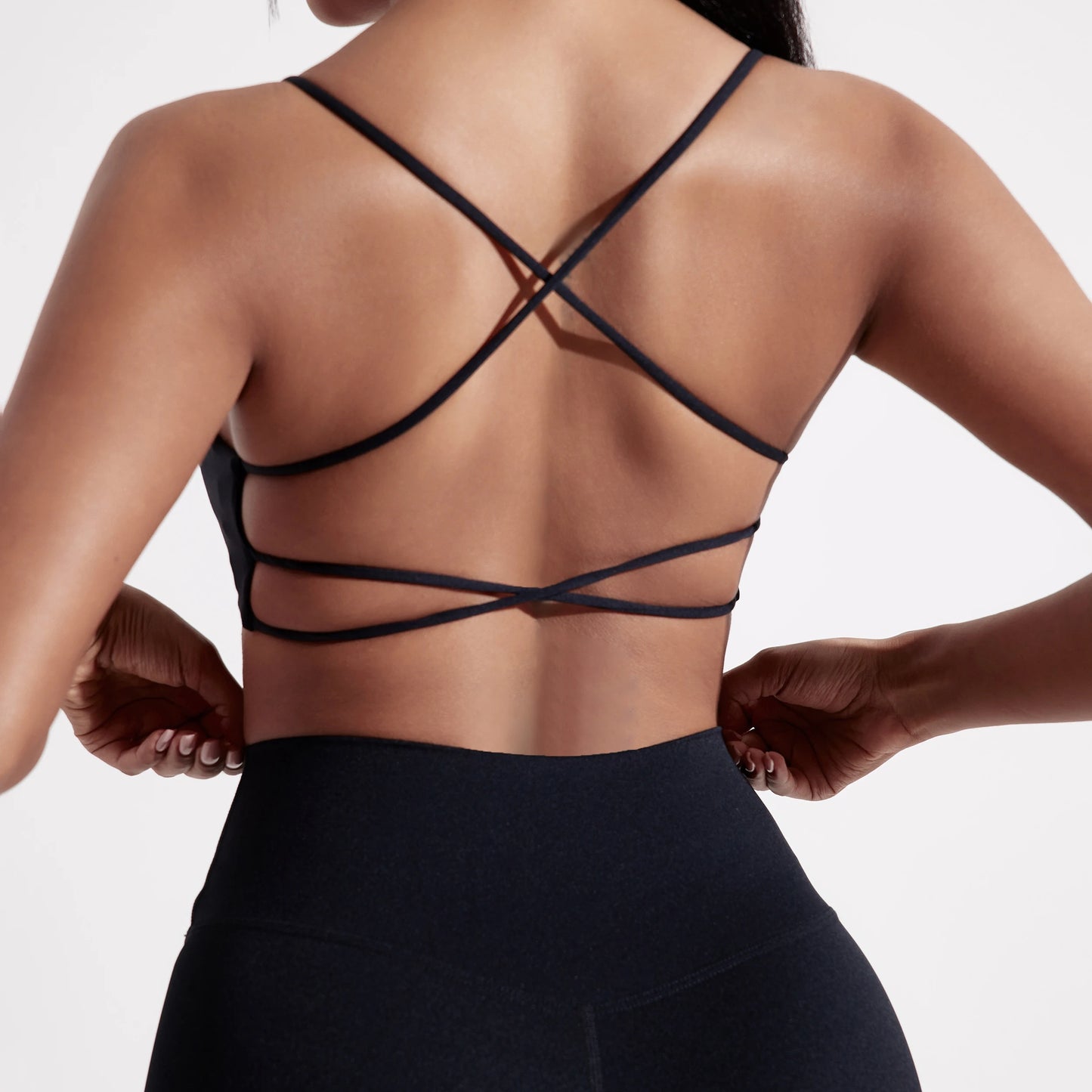 Solid Color Gym Yoga Underwear Women Cross Back Straps Fitness Bra High Strength Tight Sport Top Comprehensive With Chest Pad