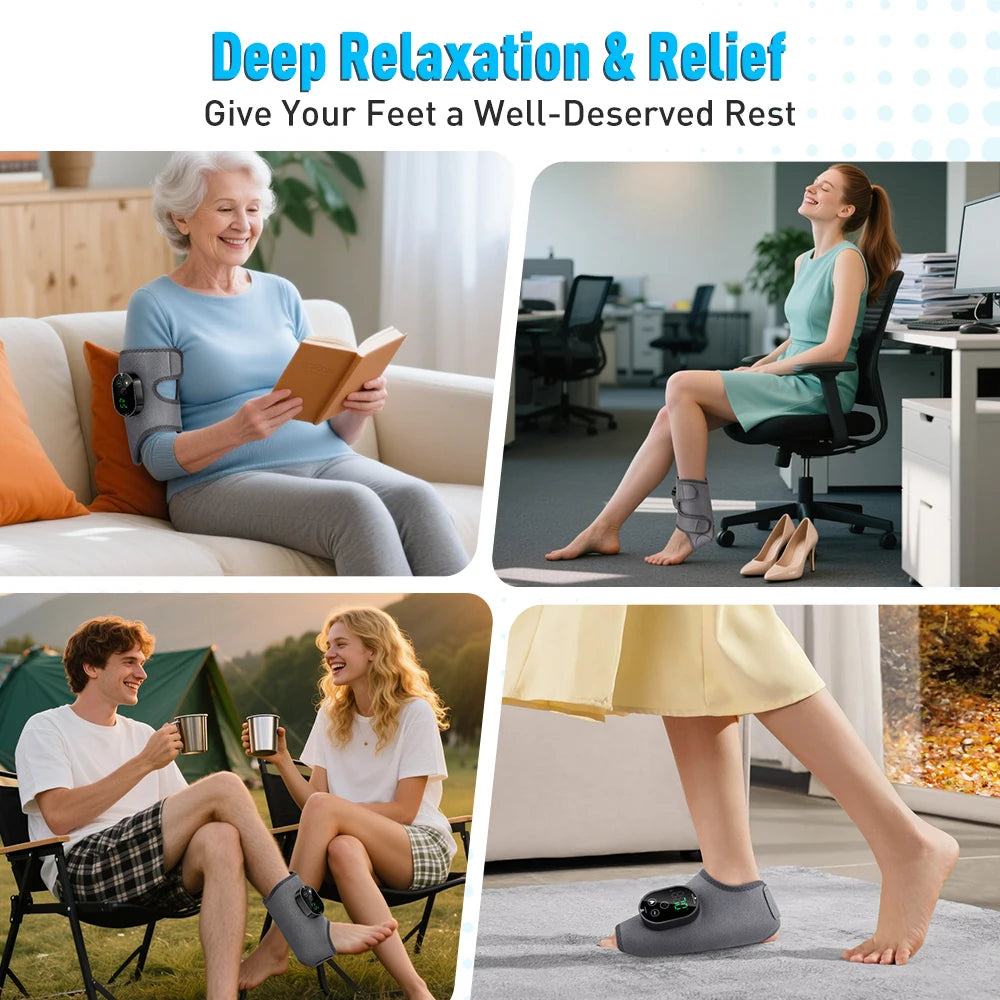 Electric foot and hand massager can vibrate and heat the ankles and ankles, and the bracket joints are portable, which can relax