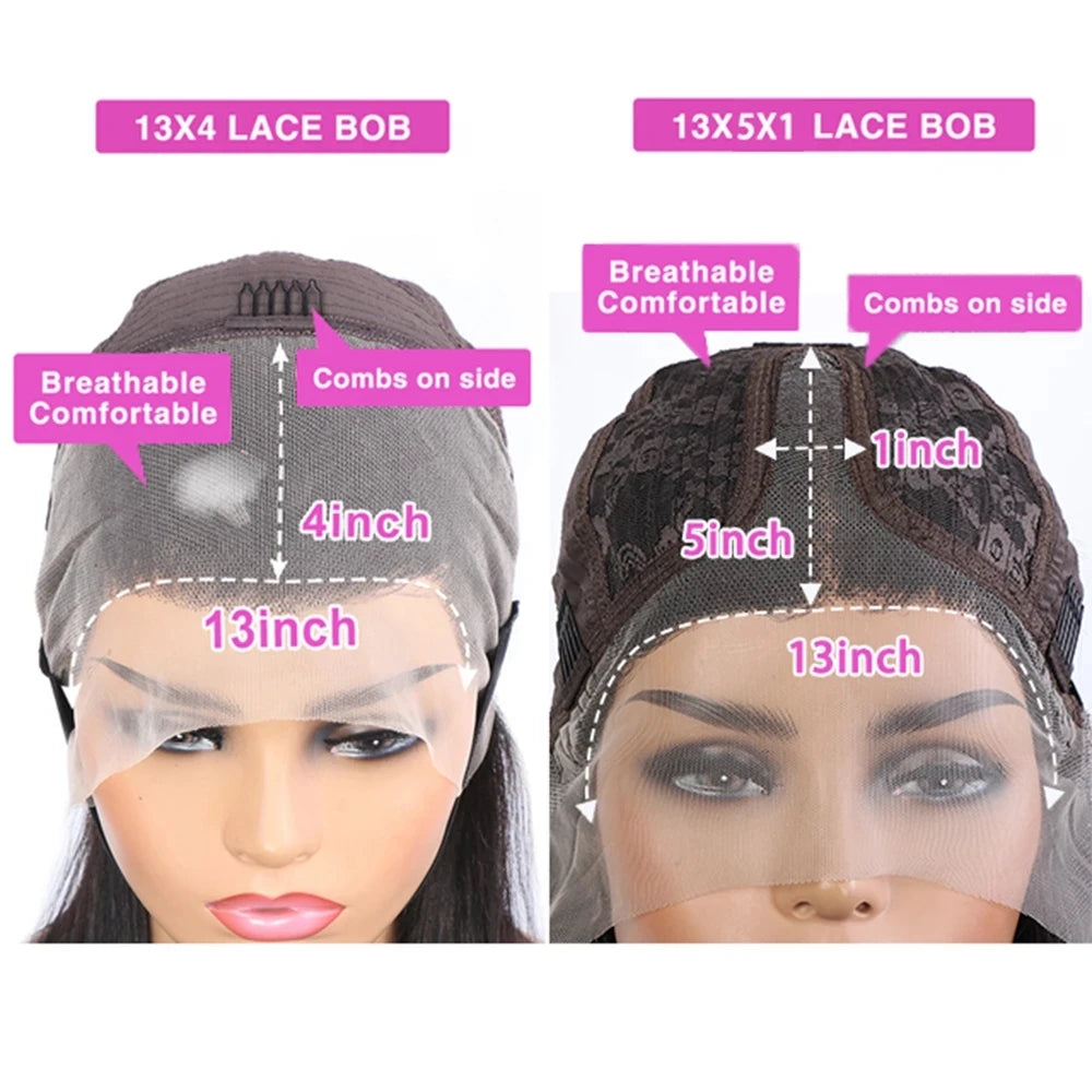 Glueless wigs Wear & Go Short Curly Bob Lace Front Human Hair Wigs PrePluck With Baby Hair Deep Wave Frontal Wig For Women