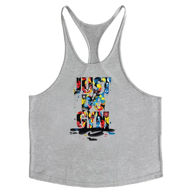 Men's Fashionable Summer Muscle Tank Top Gym Fitness Running Sports T-Shirt Thin Strap Cotton Athleticwear for Men