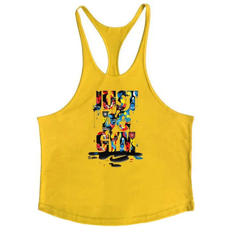 Men's Fashionable Summer Muscle Tank Top Gym Fitness Running Sports T-Shirt Thin Strap Cotton Athleticwear for Men