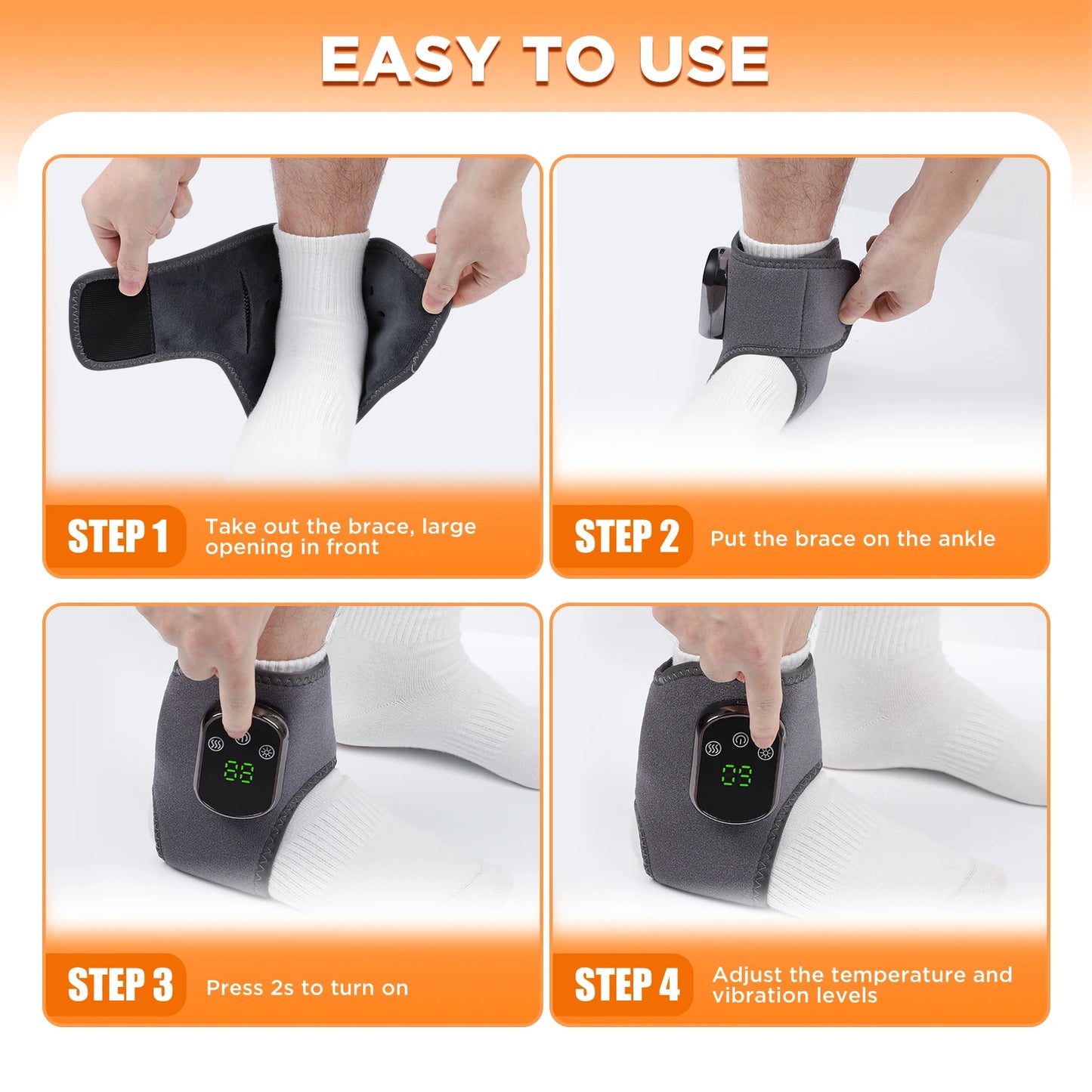 Electric foot and hand massager can vibrate and heat the ankles and ankles, and the bracket joints are portable, which can relax