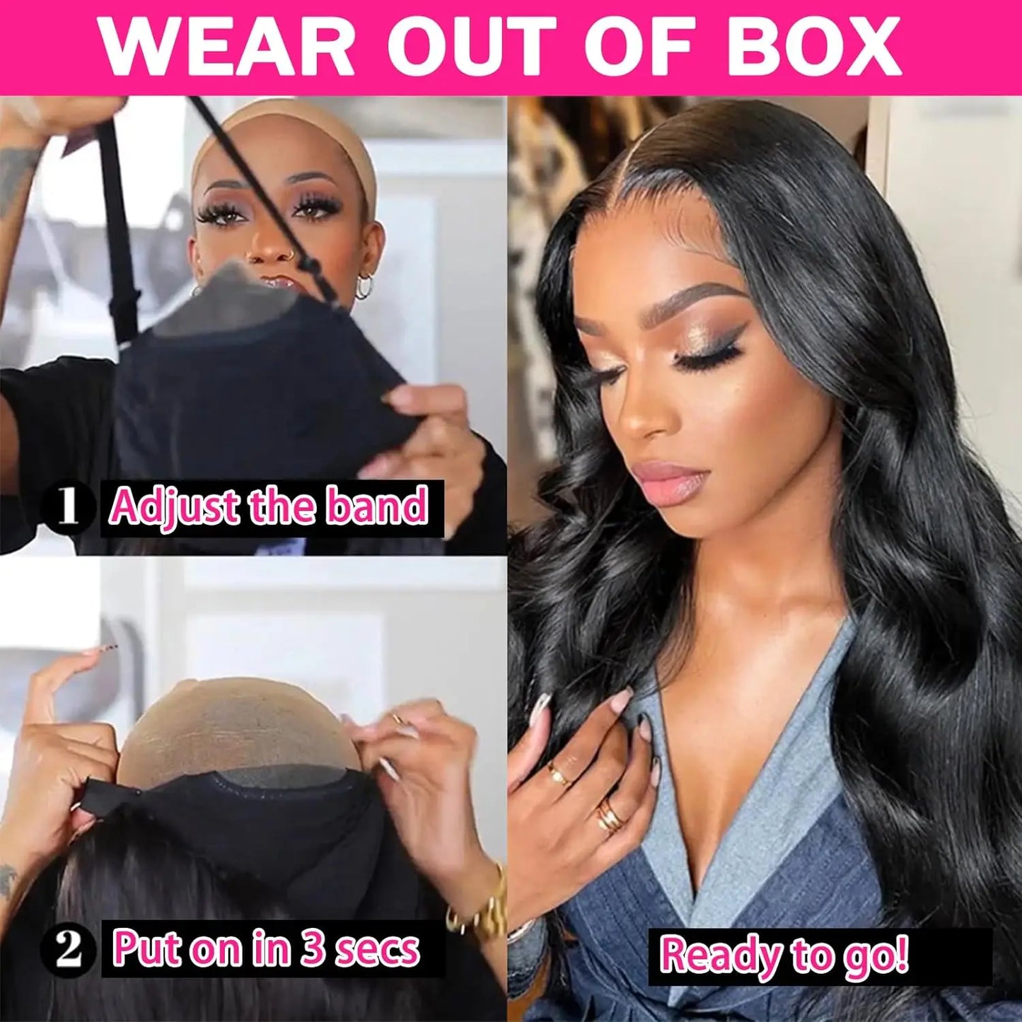 Body Wave Glueless Wig Human Hair Ready To Wear Pre Plucked Pre Cut 4x4 5x5 Hd Lace Closure Wig 30inch Body Wave Human Hair Wigs
