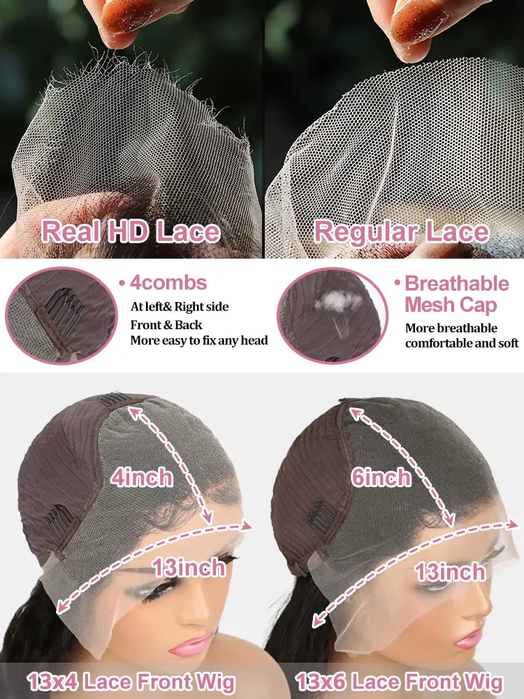 30 32 Inch 300 Density Bone Straight 13X4 Hd Lace Frontal Wig Wear Go 5x5 Glueless Wig Pre Plucked 100% Human Hair For Women