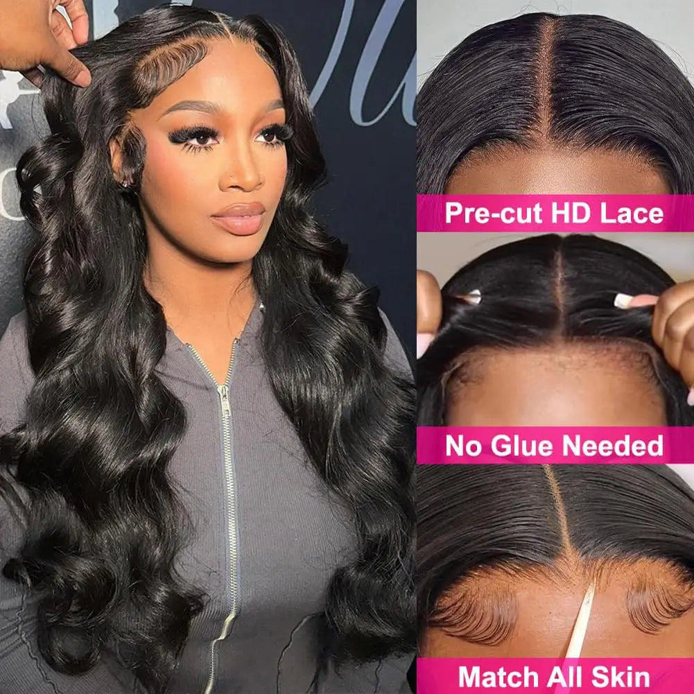 Body Wave Glueless Wig Human Hair Ready To Wear Pre Plucked Pre Cut 4x4 5x5 Hd Lace Closure Wig 30inch Body Wave Human Hair Wigs