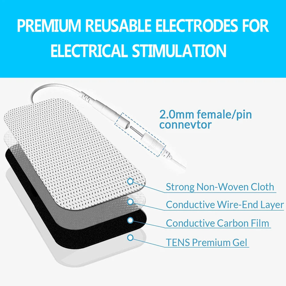 Physiotherapy Tens Electrode Pads Conductive Gel Therapeutic Pulse Pressure Electrical Compex Muscle Stimulator Massage Patches
