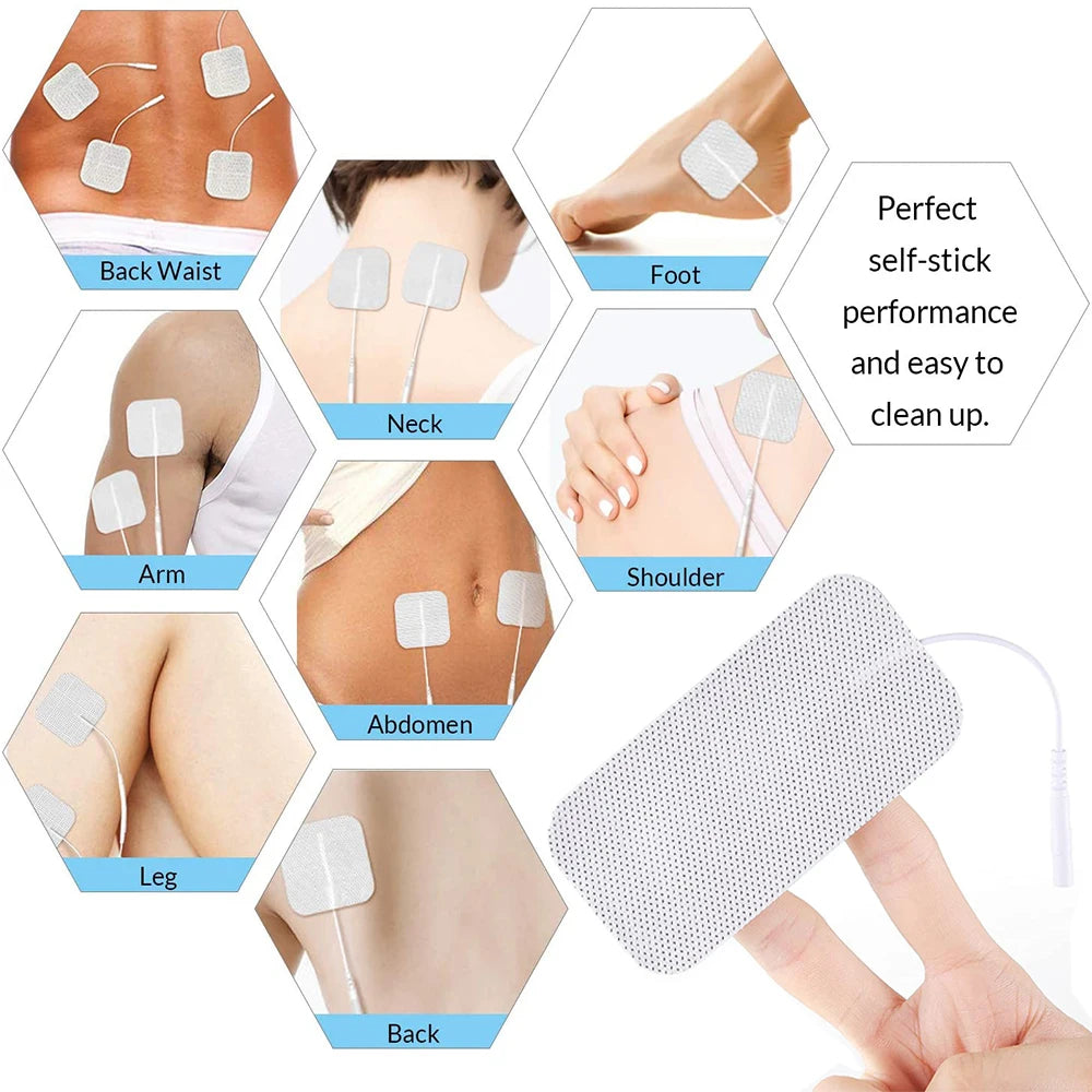 Physiotherapy Tens Electrode Pads Conductive Gel Therapeutic Pulse Pressure Electrical Compex Muscle Stimulator Massage Patches