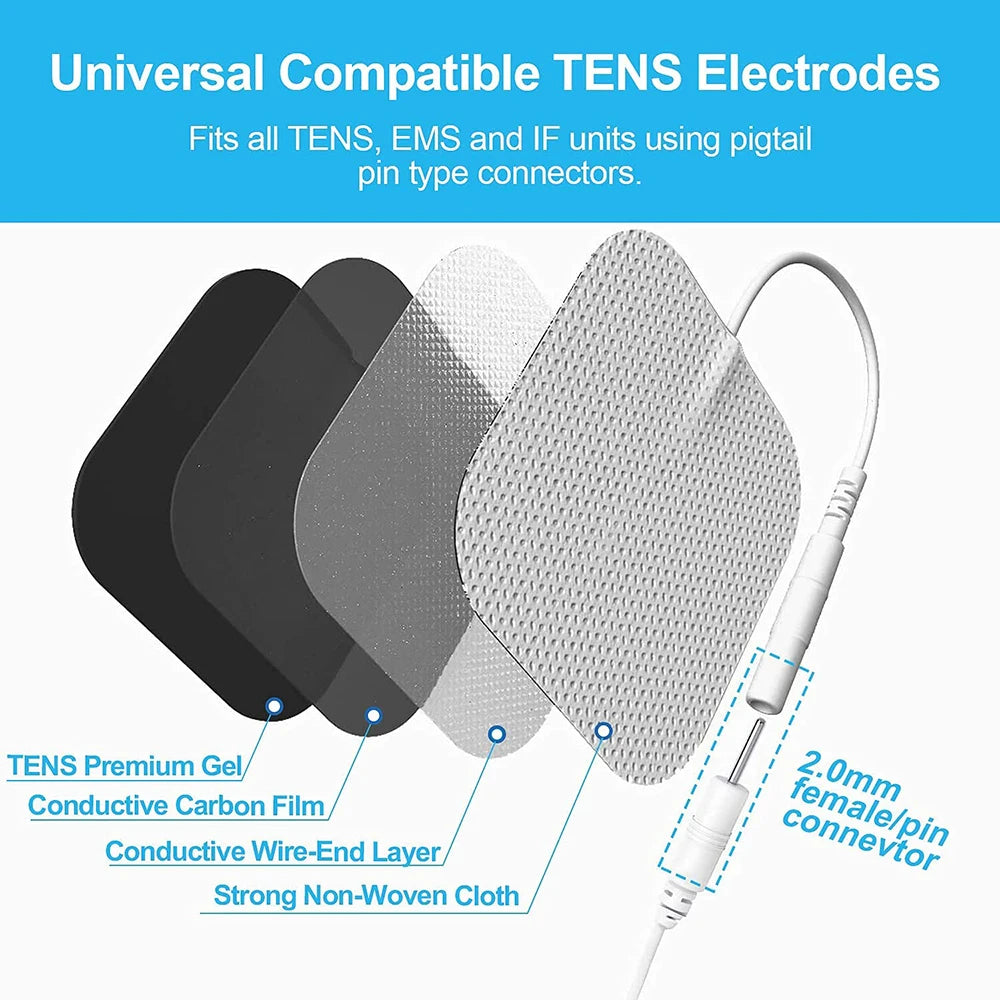 Physiotherapy Tens Electrode Pads Conductive Gel Therapeutic Pulse Pressure Electrical Compex Muscle Stimulator Massage Patches
