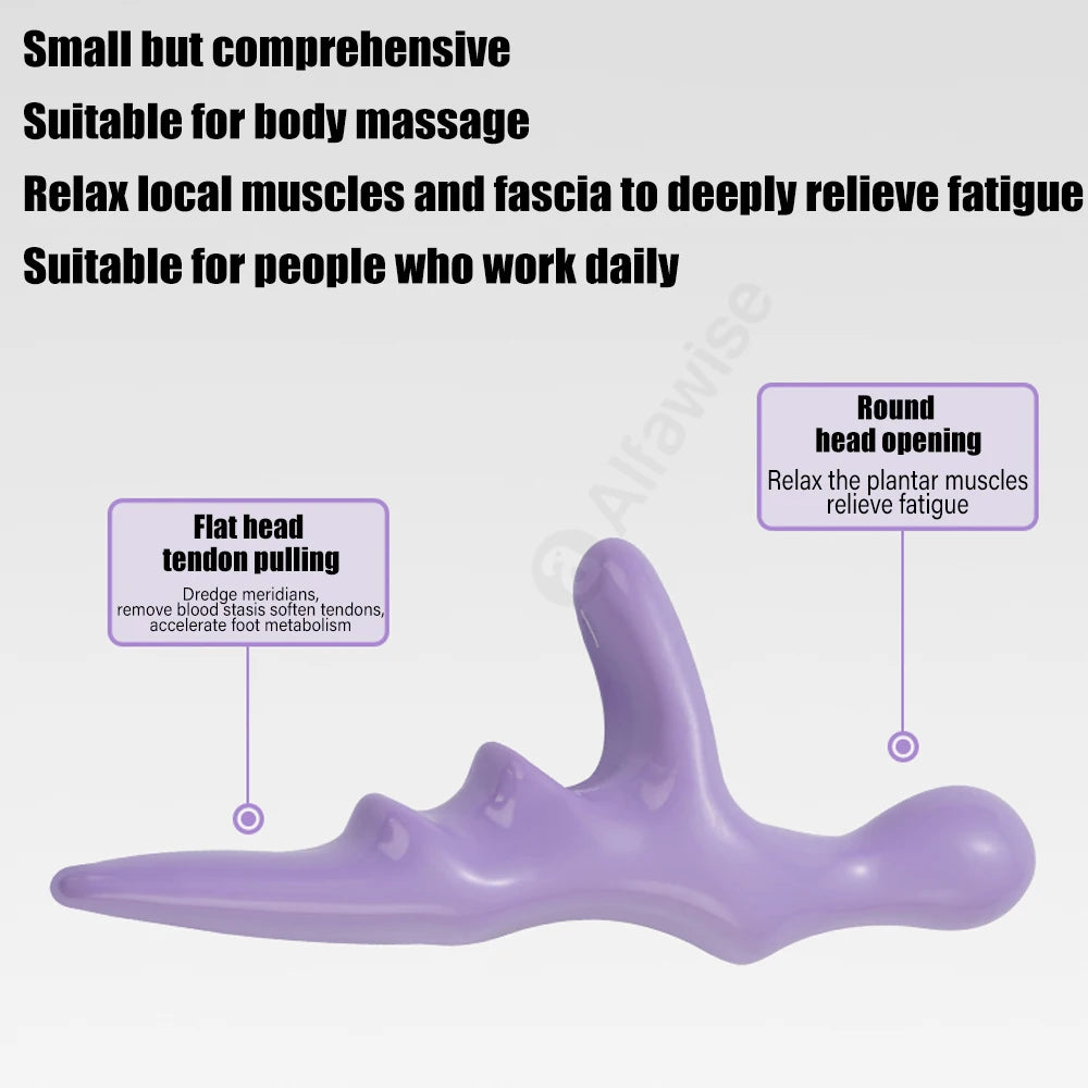 Pink T-shaped Massager with Purple Pressure Press Trigger Point Manual Physiotherapy Tools Best Full Body Deep Tissue Relaxation