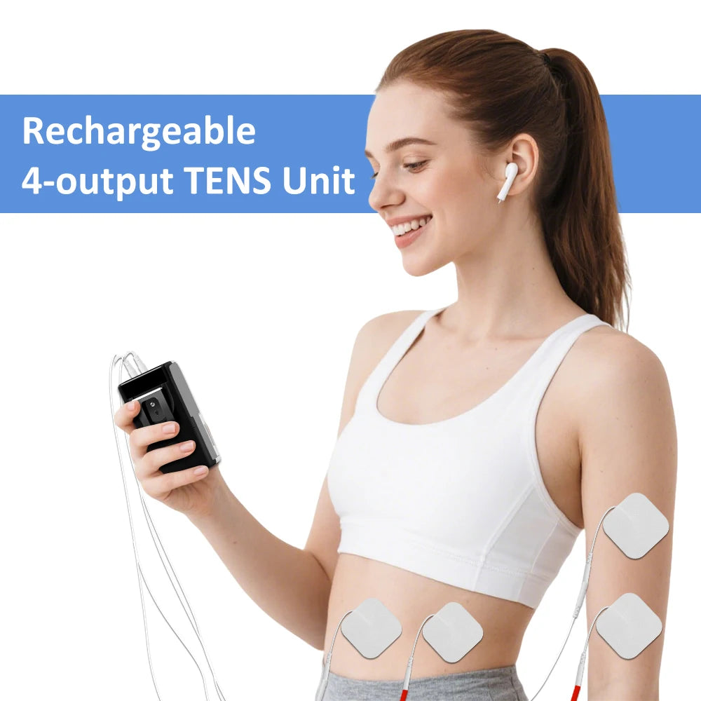 TENS Physiotherapy Pulse Back Neck Body Massager Machine Rechargeable EMS Massage Needle Therpy Muscle Stimulator Pain Relief