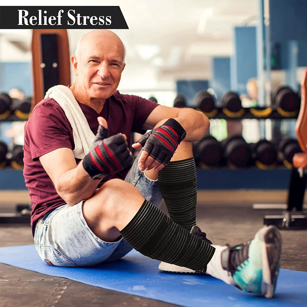 TIKE Elastic Breathable Wrap Ankle Support Brace Compression Knee Elbow Wrist Ankle Hand Support Wrap Gym Sports Bandage Strap