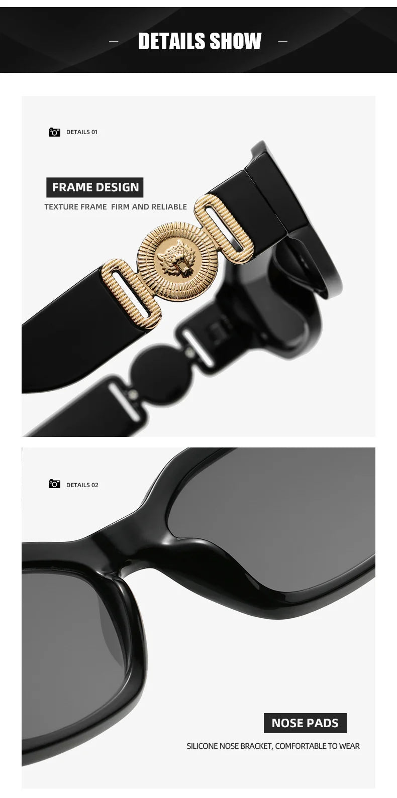 LONSY Fashion Square Sunglasses Woman Brand Design Black Gradient Sun Glasses Female Big Frame Retro Vintage Oculos De Sol UV400