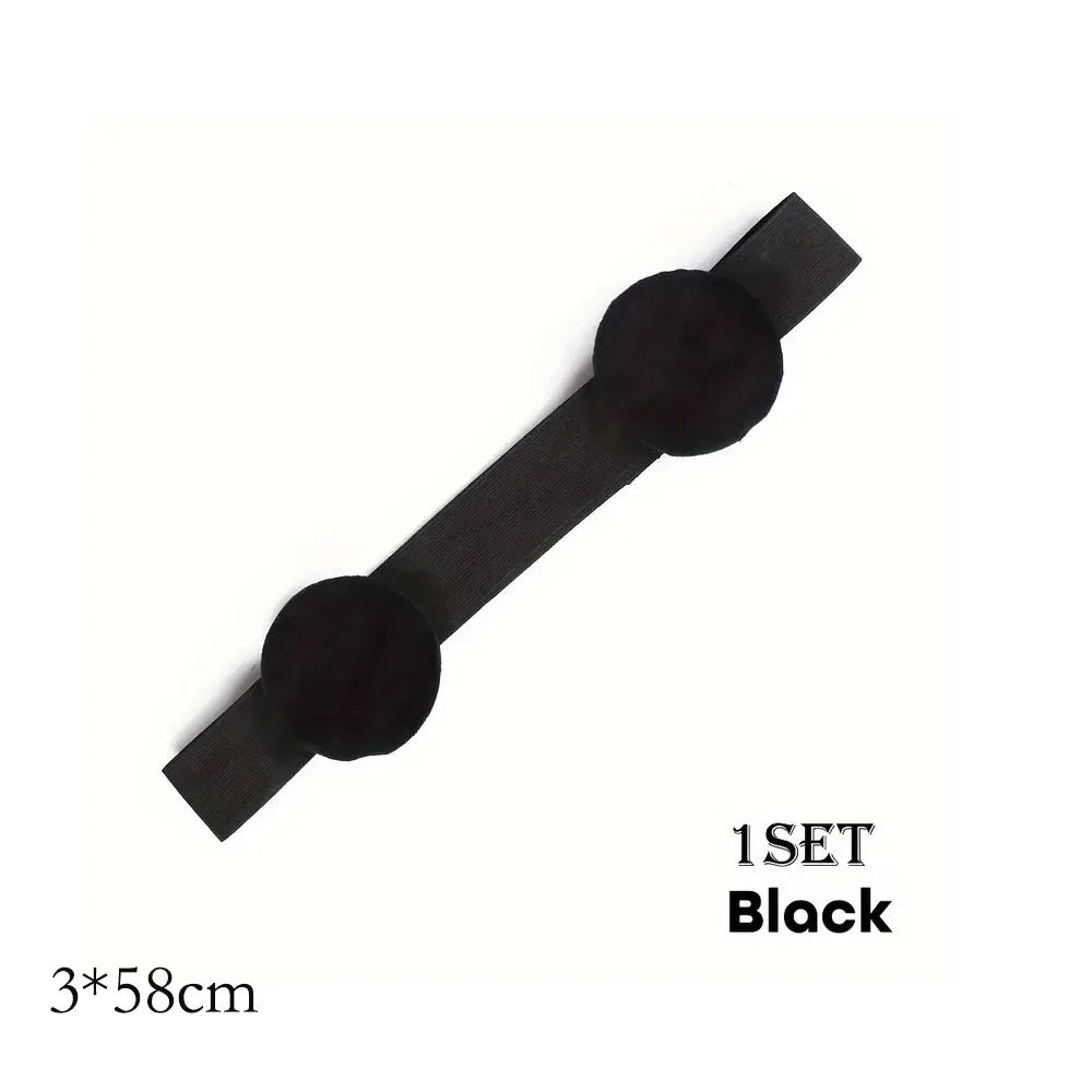 Black Lace Melting Band with Ear Cover Elastic Edge Wrap Wig Headband for Lace Frontal Wigs Wig Making Accessories