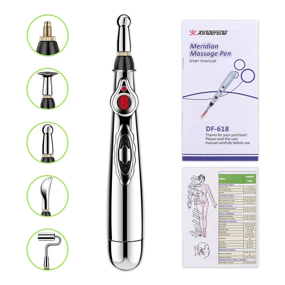 3/5-in-1 Massage Acupuncture Pen Electronic Acupuncture Point Pen Laser Meridian Energy Pulse Massage Pen MultiFunction Massager