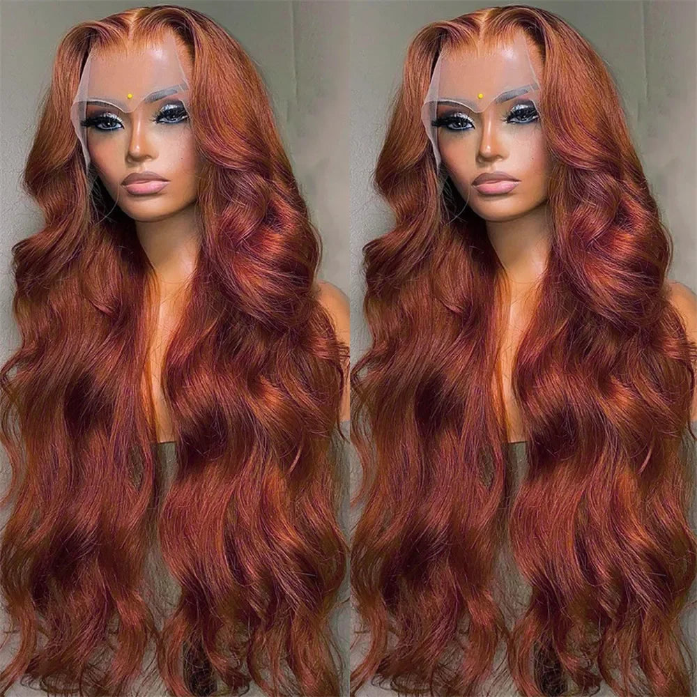 Reddish Brown 13x4 Body Wave Lace Frontal Wigs Human Hair 13x6 Hd Lace Frontal Wigs Human Hair Wigs Pre Plucked 4x4 Closure Wig