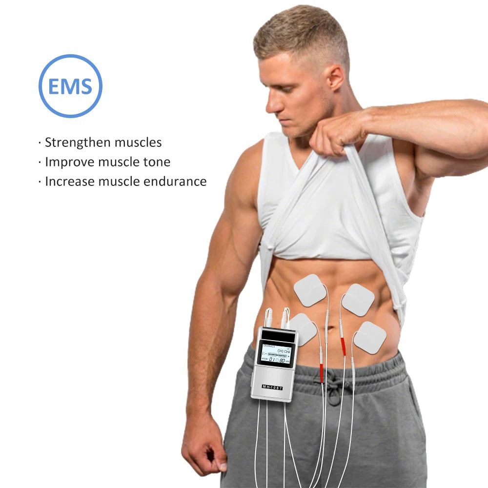 TENS Physiotherapy Pulse Back Neck Body Massager Machine Rechargeable EMS Massage Needle Therpy Muscle Stimulator Pain Relief