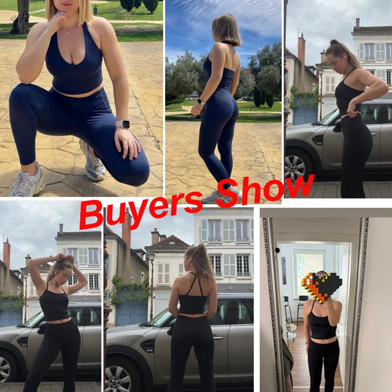 Nude Feel Fitness Suit Sports Set Women's Tracksuit Sexy Yoga Outfits Gym Sportswear Legging And Underwear Workout Clothes Woman