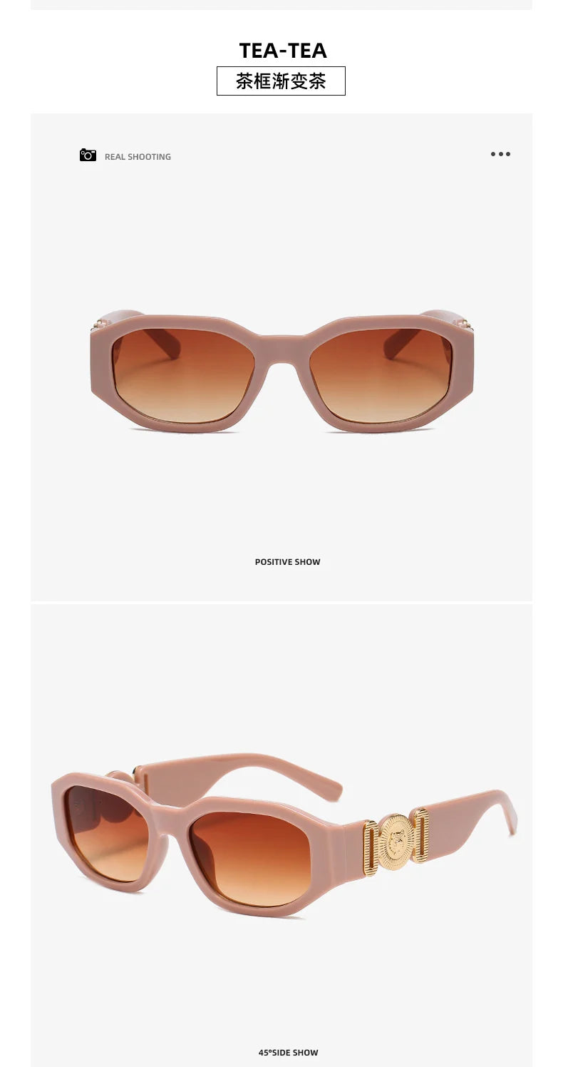 LONSY Fashion Square Sunglasses Woman Brand Design Black Gradient Sun Glasses Female Big Frame Retro Vintage Oculos De Sol UV400