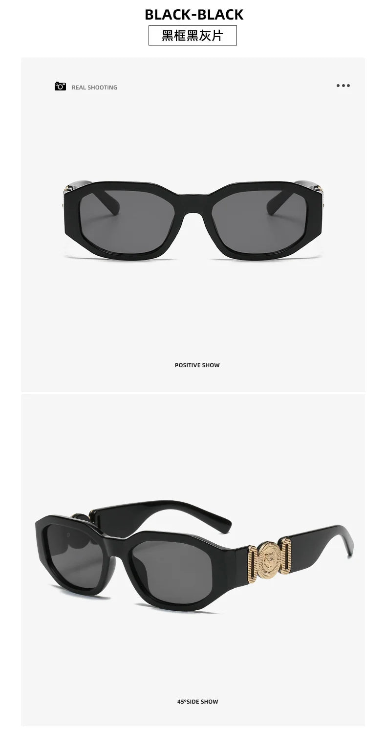 LONSY Fashion Square Sunglasses Woman Brand Design Black Gradient Sun Glasses Female Big Frame Retro Vintage Oculos De Sol UV400