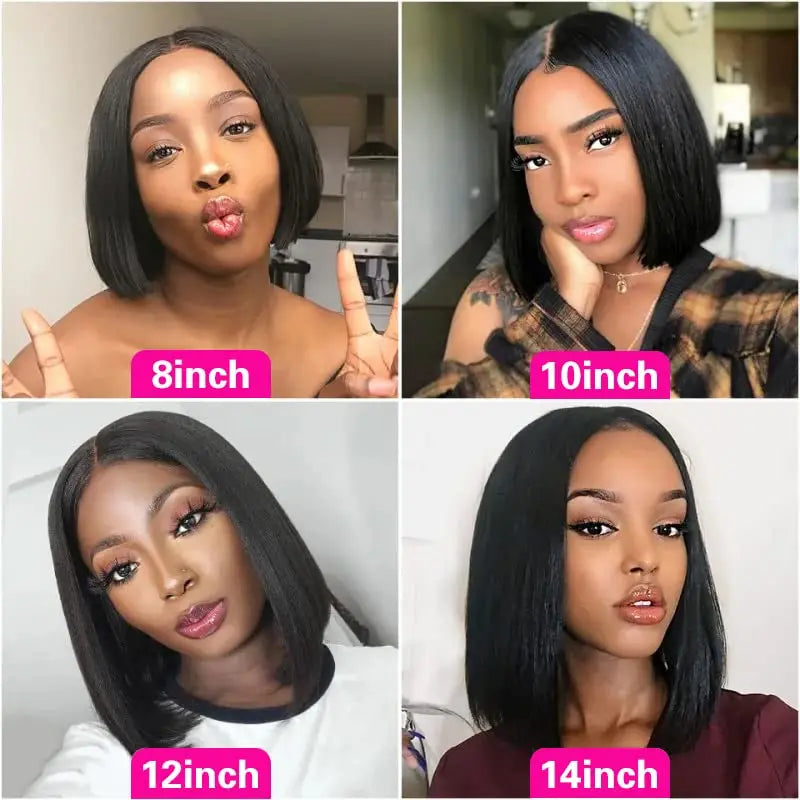 Glueless Human Hair Wigs Brazilian Straight Bob Wig 5x5 Pre Cut Lace Wigs For Women 13x4 Transparent Lace Front Human Hair Wigs