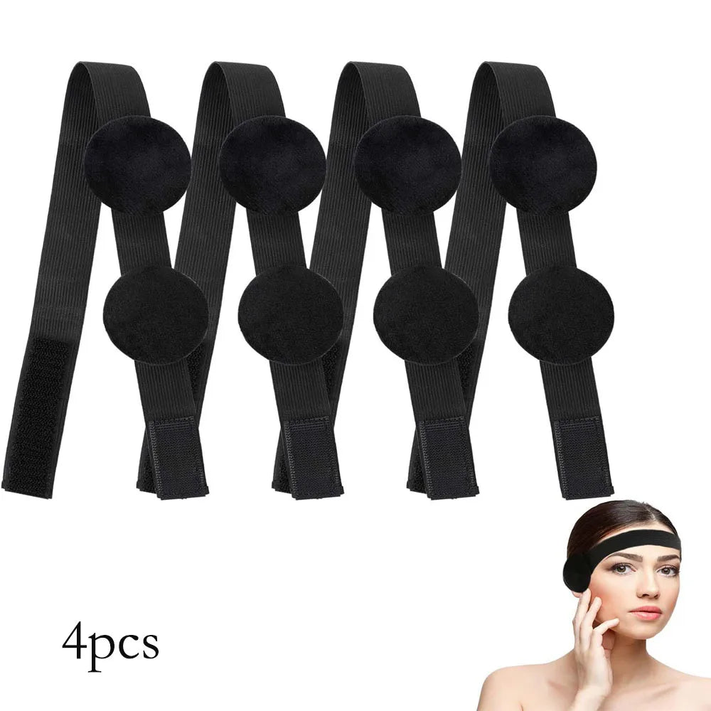 Black Lace Melting Band with Ear Cover Elastic Edge Wrap Wig Headband for Lace Frontal Wigs Wig Making Accessories