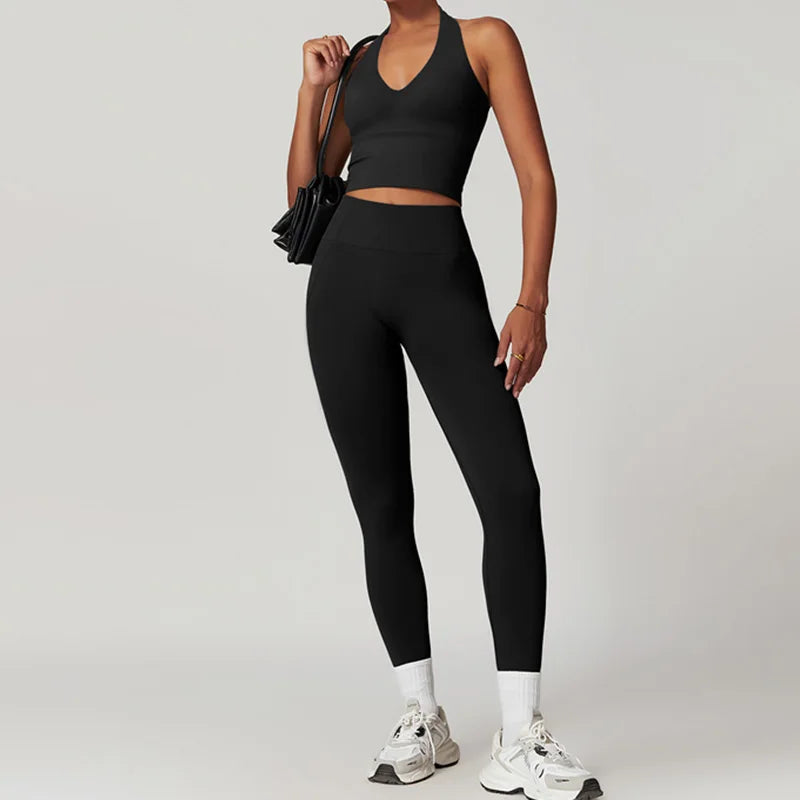 Nude Feel Fitness Suit Sports Set Women's Tracksuit Sexy Yoga Outfits Gym Sportswear Legging And Underwear Workout Clothes Woman