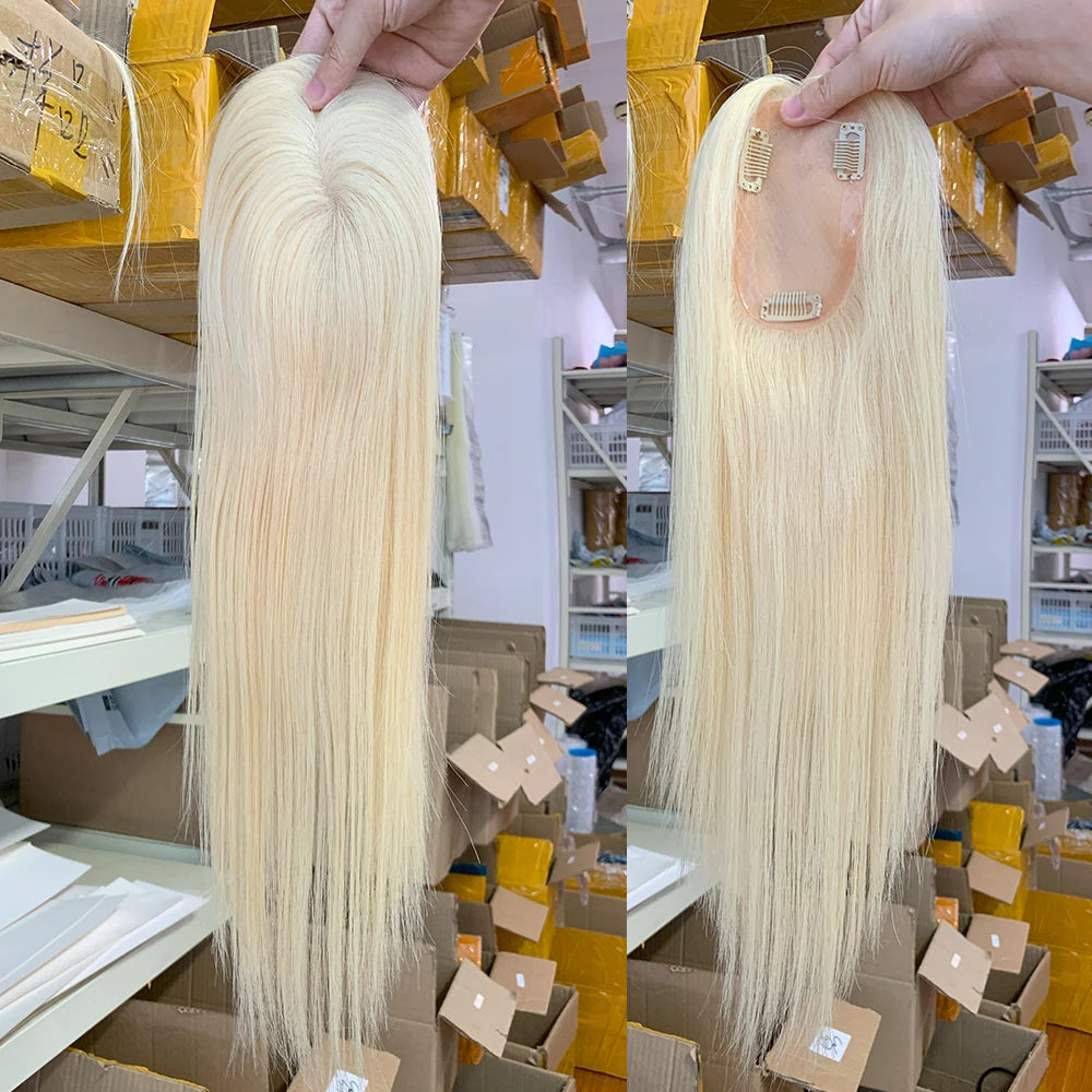 Premium 3x5inch Silk Base Human Hair Toppers 14"-16" Hand-Crocheted 130% Density Breathable Ombre T3-60 100% Realistic Knot-Free