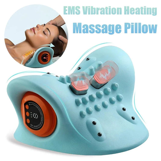Electric Cervical Massager Neck Stretcher Chiropractic Traction Head Acupoint Massage Pillow Shouder Body Massager