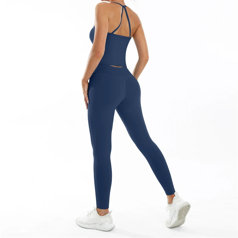 Nude Feel Fitness Suit Sports Set Women's Tracksuit Sexy Yoga Outfits Gym Sportswear Legging And Underwear Workout Clothes Woman