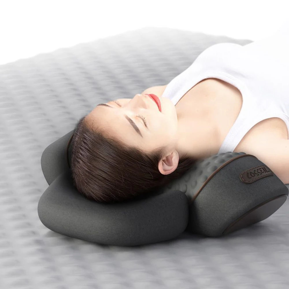 3 In 1 Neck Massager Pillow Electric Cervical Pillow Lifting Traction Relax Hot Compress Vibration Massage Neck Pain Relief
