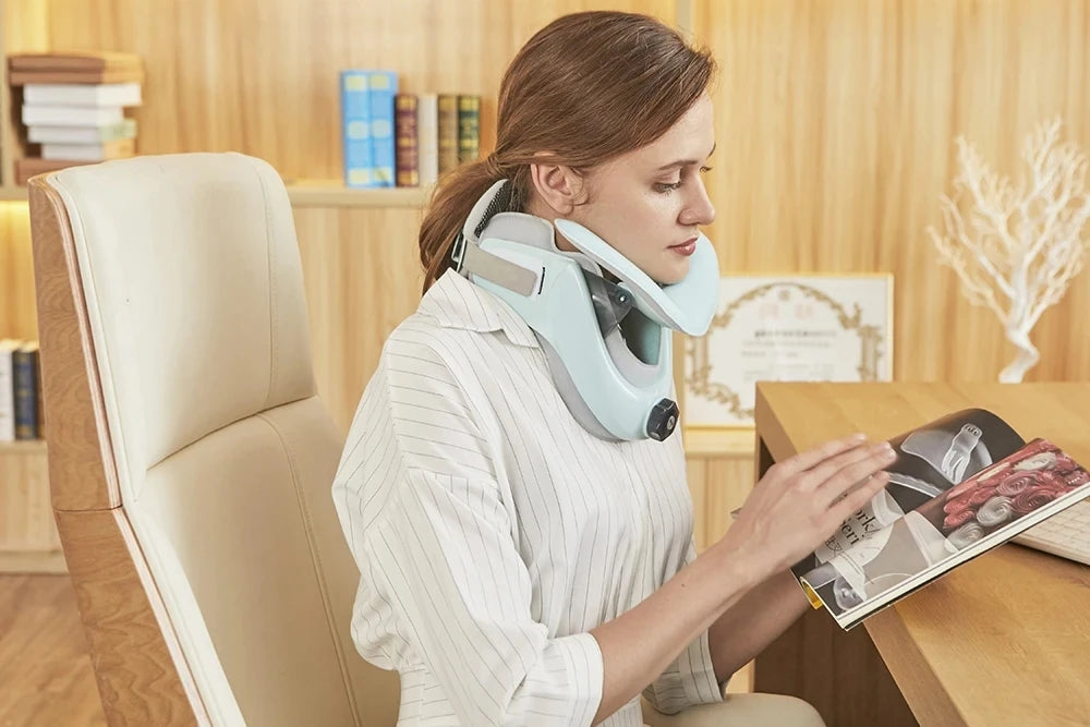 Air sac Adjustable Neck Stretcher Collar for Home Traction Spine Alignment Cervical Neck Traction Device