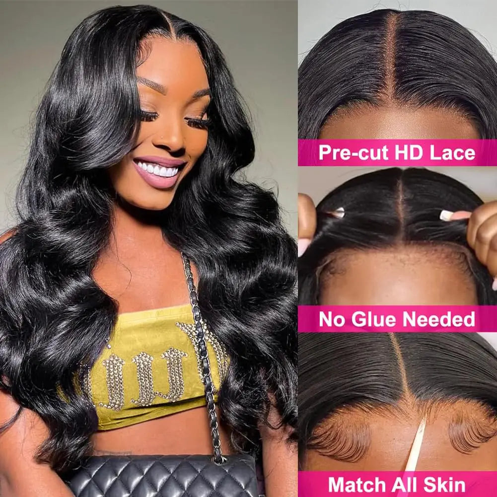 Body Wave Glueless Wig Human Hair Ready To Wear Pre Plucked Pre Cut 4x4 5x5 Hd Lace Closure Wig 30inch Body Wave Human Hair Wigs