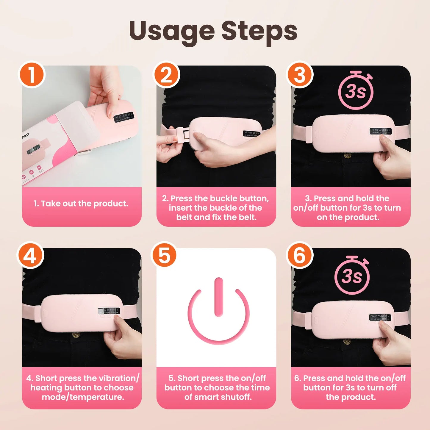 Lady Menstrual Heating Pad Warm Palace Belt Relieve Menstrual Pain Hot Compress Massager Uterus Cold Dysmenorrhea Relieving Belt