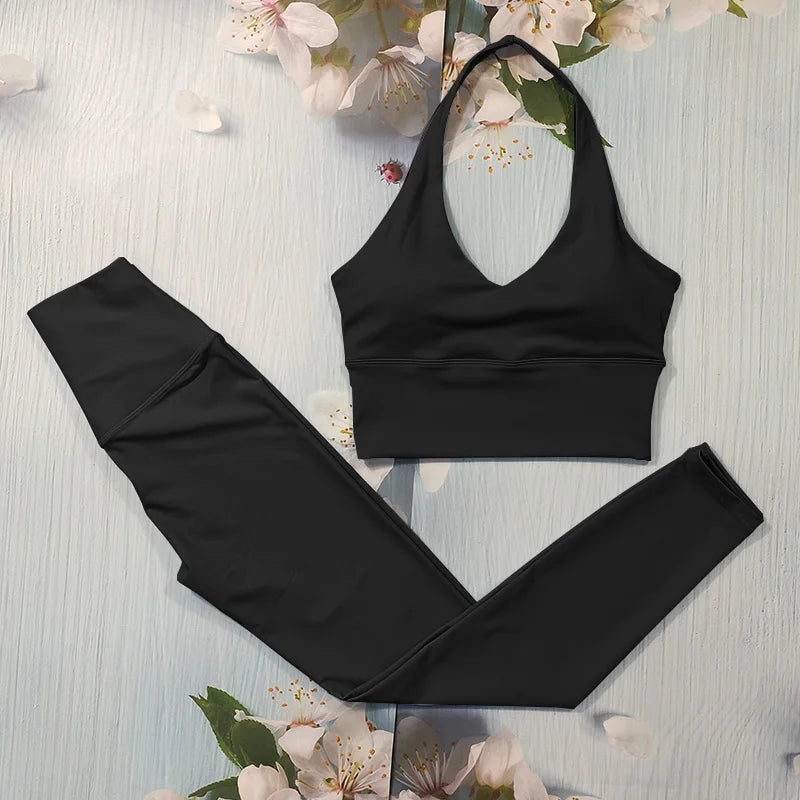Nude Feel Fitness Suit Sports Set Women's Tracksuit Sexy Yoga Outfits Gym Sportswear Legging And Underwear Workout Clothes Woman