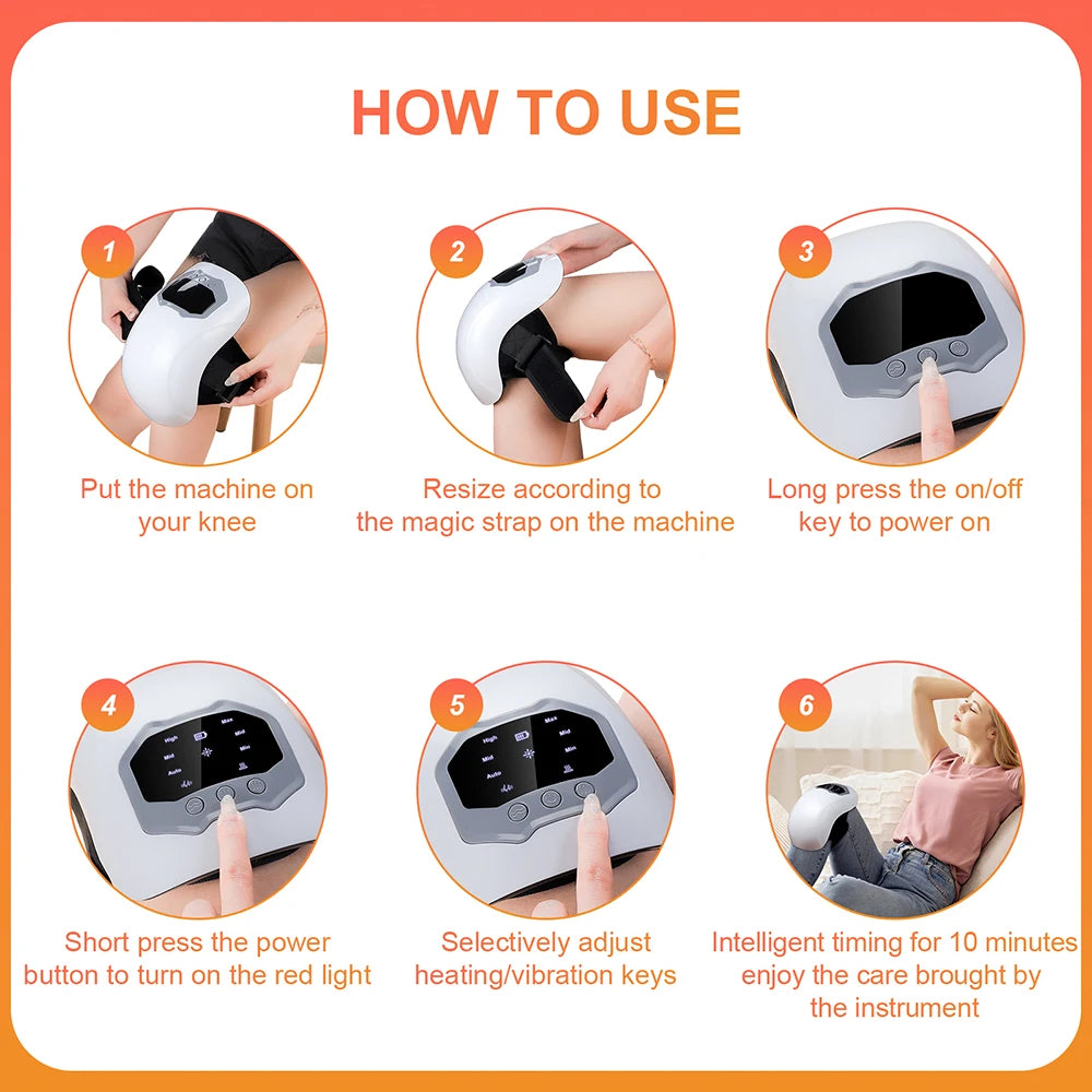 Wireless Smart Knee Massager Vibration Air Pressure Kneading Knee Massage Machine Electric Elbow Shoulder Knee masajeador
