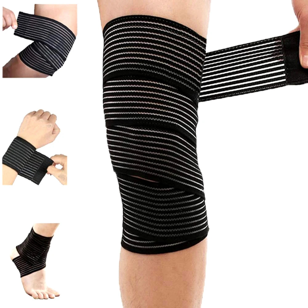 TIKE Elastic Breathable Wrap Ankle Support Brace Compression Knee Elbow Wrist Ankle Hand Support Wrap Gym Sports Bandage Strap