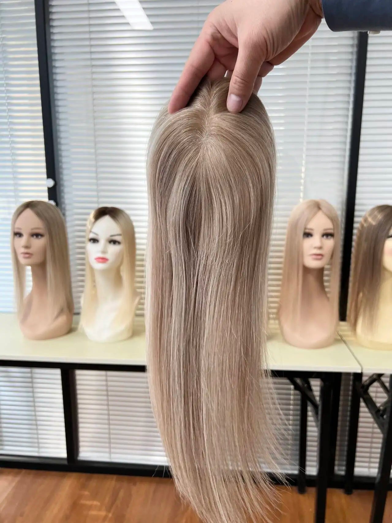 Premium 3x5inch Silk Base Human Hair Toppers 14"-16" Hand-Crocheted 130% Density Breathable Ombre T3-60 100% Realistic Knot-Free