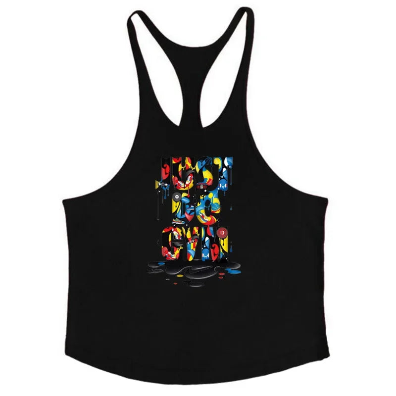Men's Fashionable Summer Muscle Tank Top Gym Fitness Running Sports T-Shirt Thin Strap Cotton Athleticwear for Men
