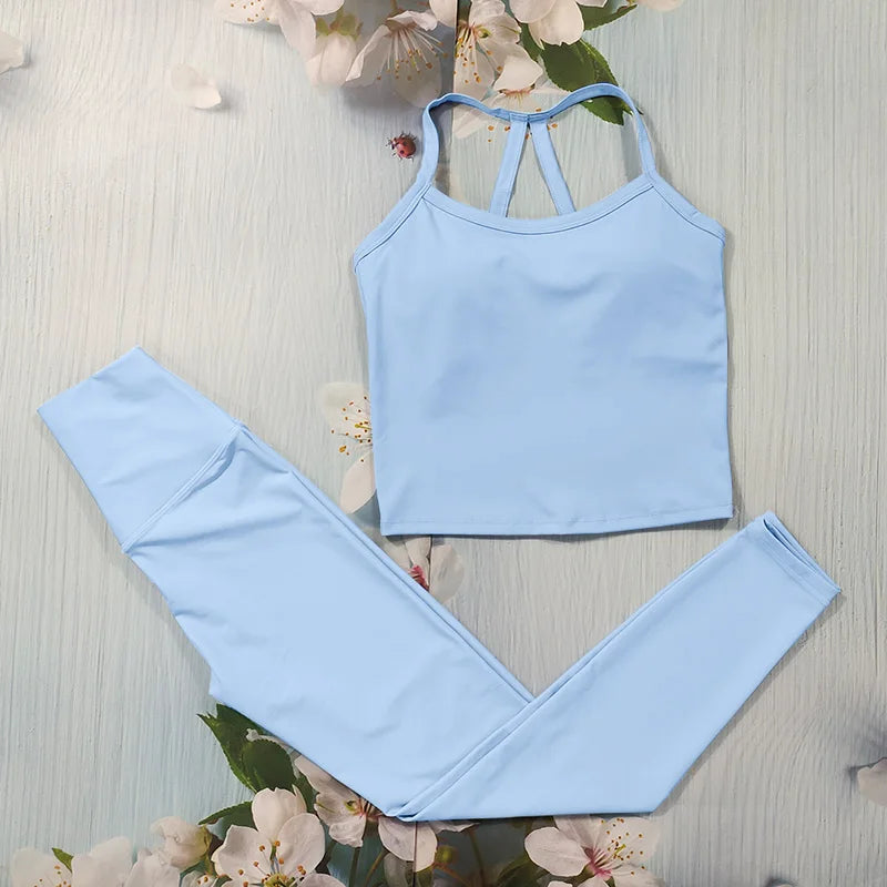 Nude Feel Fitness Suit Sports Set Women's Tracksuit Sexy Yoga Outfits Gym Sportswear Legging And Underwear Workout Clothes Woman