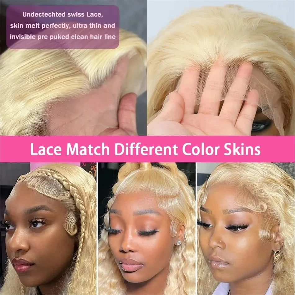 Blonde Wig Human Hair Deep Wave 13x6 Hd Lace Frontal Wig 250 Density Brazilian Front Wigs Pre Plucked 613 Curly Human Hair Wigs