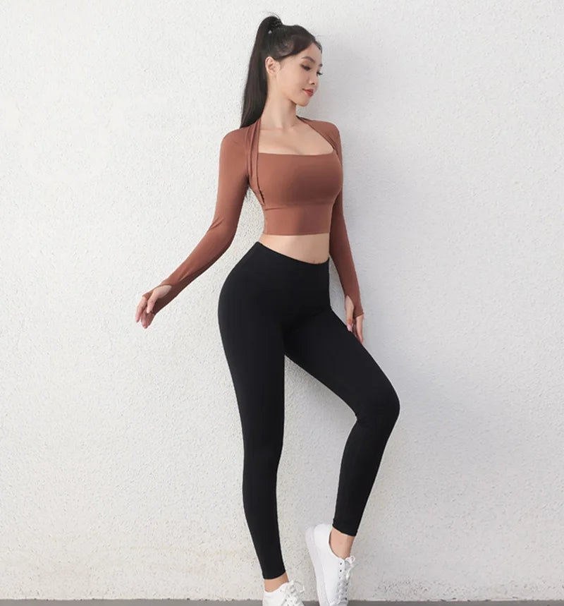 Cloud Hide Women Yoga Shirt Long Sleeve Crop Top Lady Sports Gym Blouse Fitness T-Shirt Workout Sportswear Autumn Winter Clothes