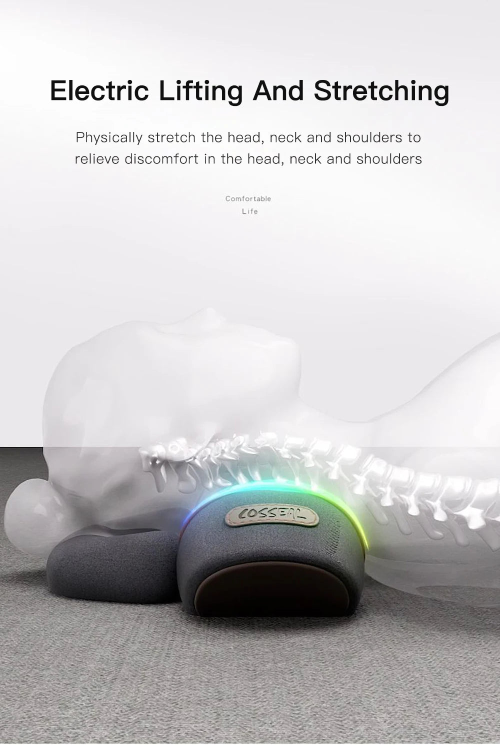 3 In 1 Neck Massager Pillow Electric Cervical Pillow Lifting Traction Relax Hot Compress Vibration Massage Neck Pain Relief