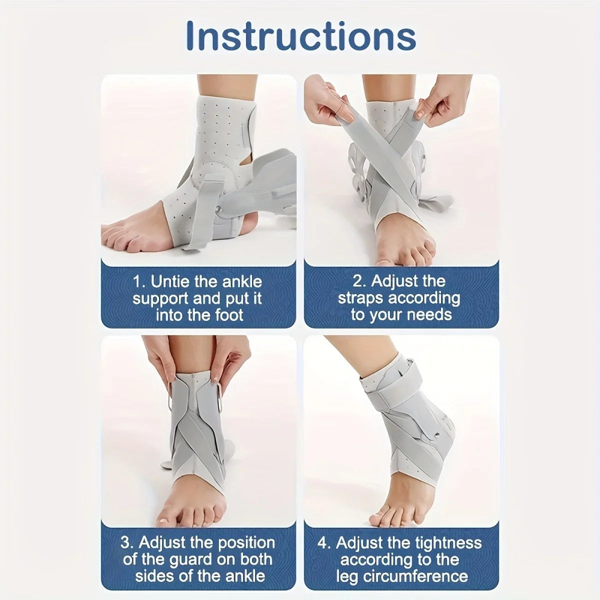 1/2PCS Ankle Brace for Sprained Ankle Support with Side Stabilizers for Men Women Ankle Splint Stabilizer Recovery Tendonitis