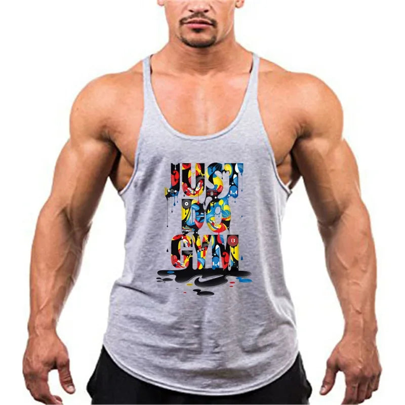 Men's Fashionable Summer Muscle Tank Top Gym Fitness Running Sports T-Shirt Thin Strap Cotton Athleticwear for Men