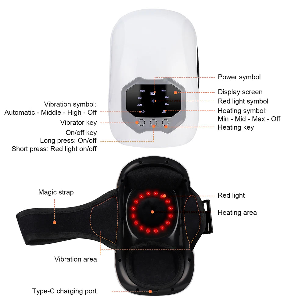 Wireless Smart Knee Massager Vibration Air Pressure Kneading Knee Massage Machine Electric Elbow Shoulder Knee masajeador