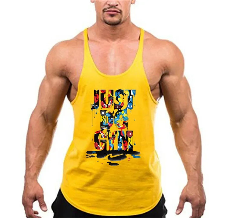 Men's Fashionable Summer Muscle Tank Top Gym Fitness Running Sports T-Shirt Thin Strap Cotton Athleticwear for Men